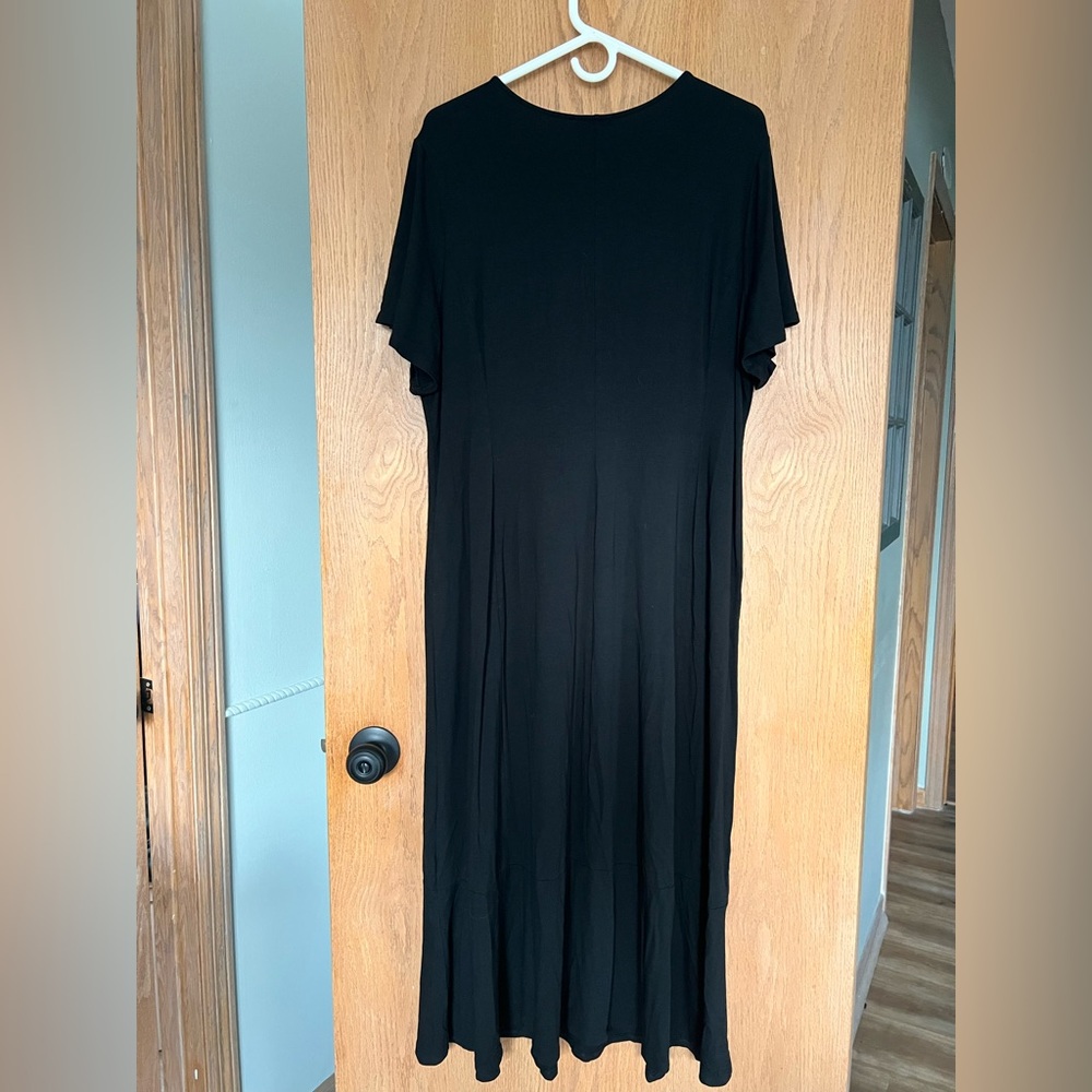 J. Jill Black Midi Dress with Keyhole Detail women’s size extra large - Picture 4 of 8